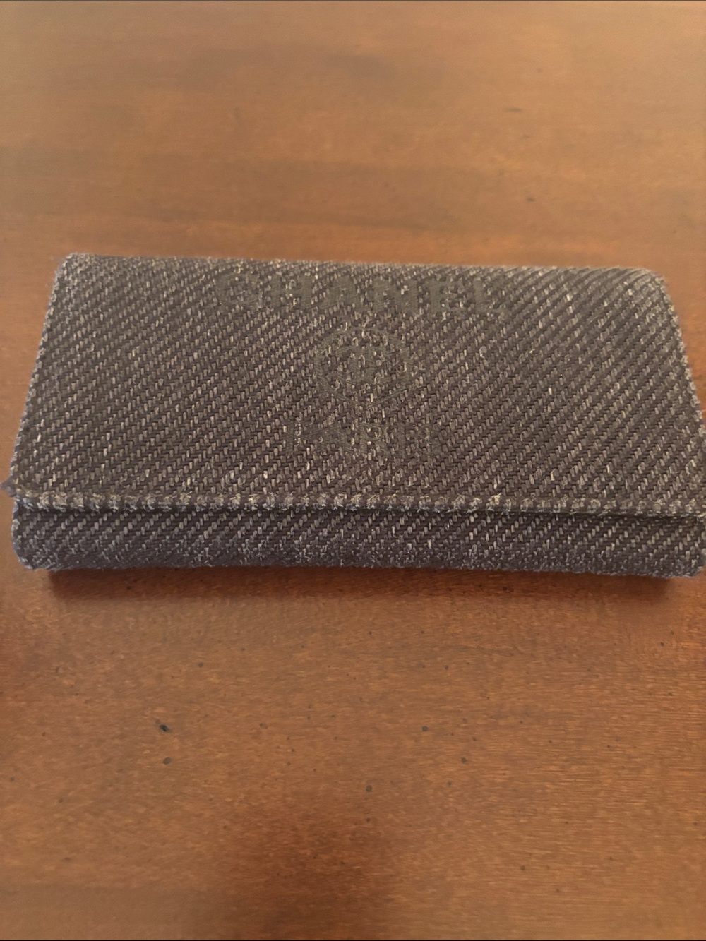 Chanel Denim Dark Navy Snap Wallet